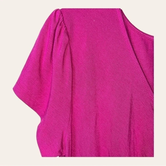 HALOGEN SHORT SLEEVE BLOUSE RUCHED‎ IN FRONT SIZE MEDIUM - Picture 4 of 8